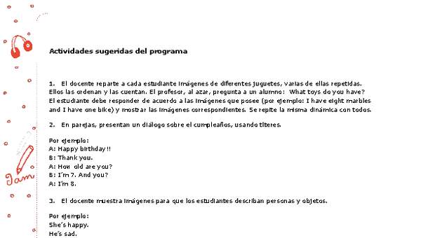 Actividades sugeridas Unidad 4 Actividades sugeridas Unidad 4