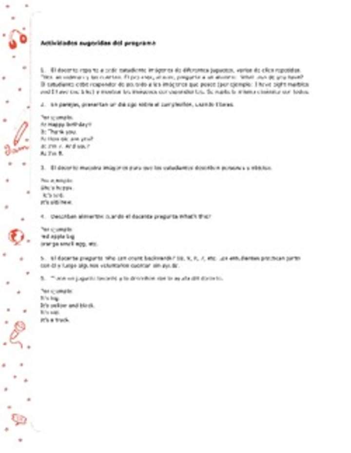 Actividades sugeridas Unidad 4 Actividades sugeridas Unidad 4