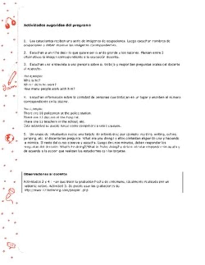 Actividades sugeridas Unidad 3 Actividades sugeridas Unidad 3