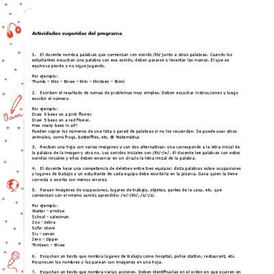 Actividades sugeridas Unidad 3 Actividades sugeridas Unidad 3