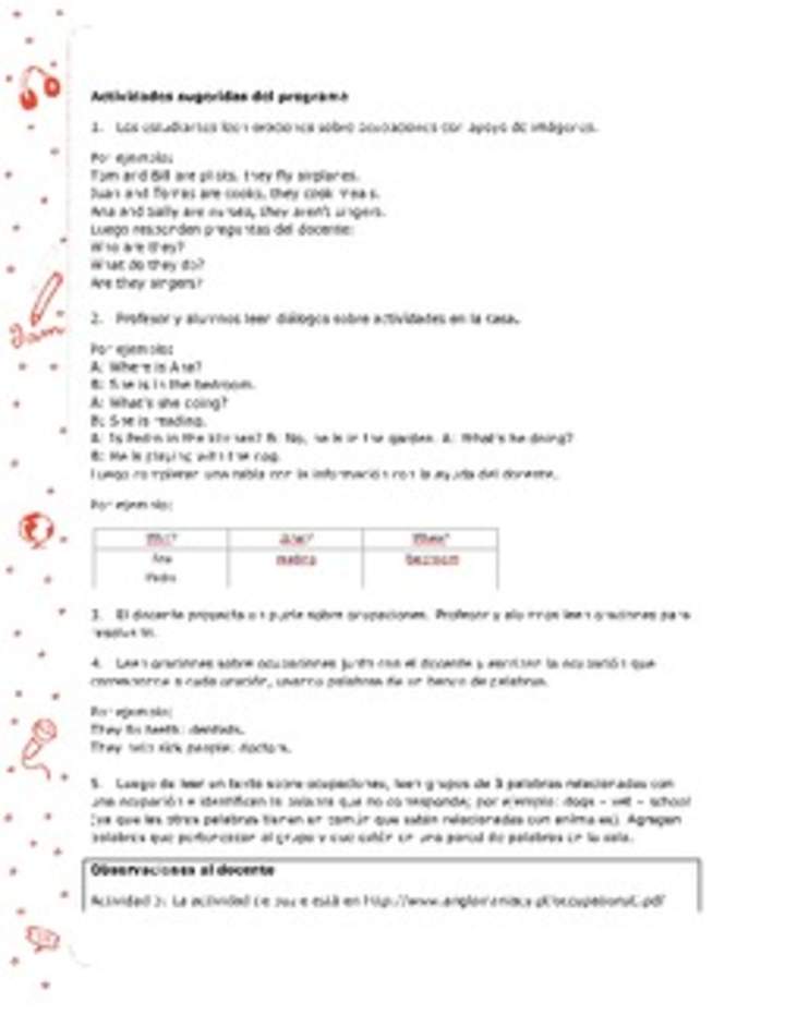 Actividades sugeridas Unidad 3 Actividades sugeridas Unidad 3