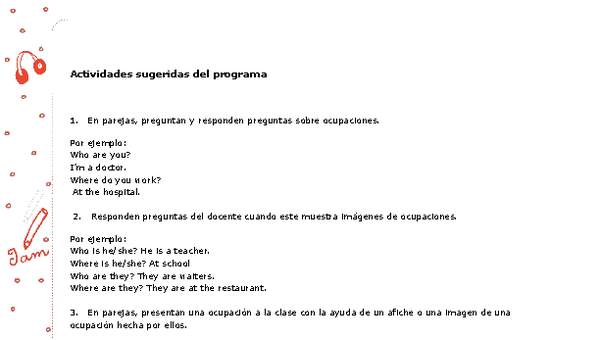 Actividades sugeridas Unidad 3 Actividades sugeridas Unidad 3