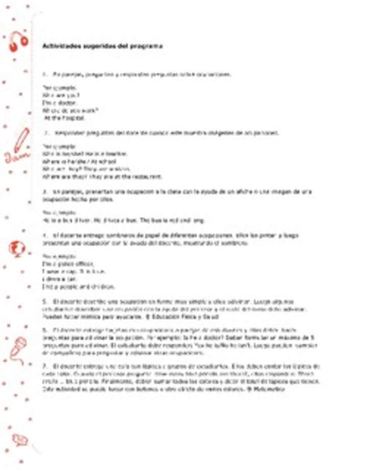 Actividades sugeridas Unidad 3 Actividades sugeridas Unidad 3