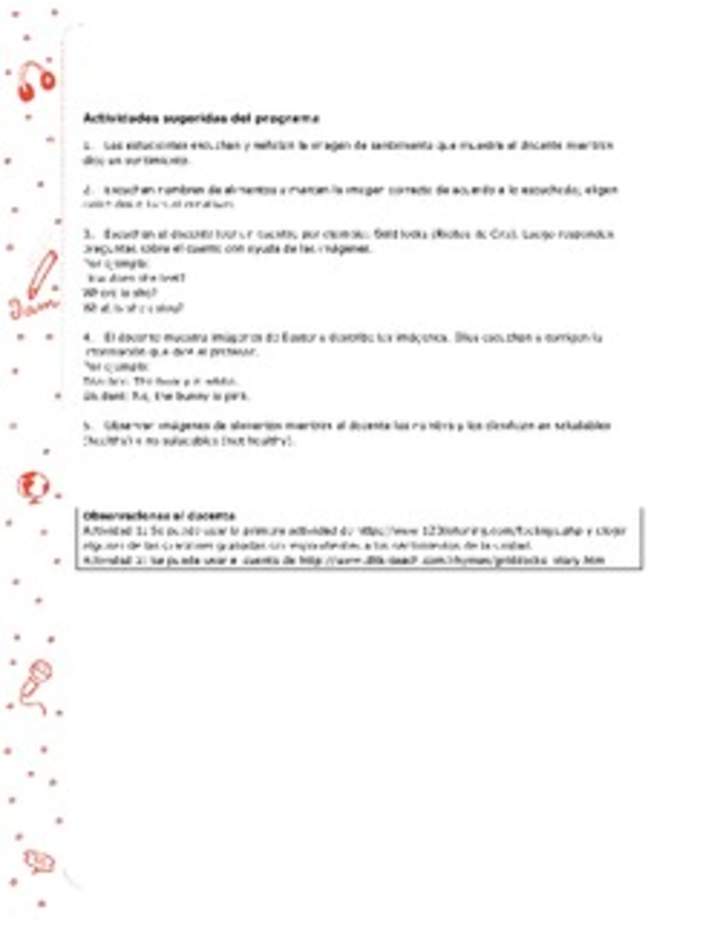 Actividades sugeridas Unidad 4 Actividades sugeridas Unidad 4