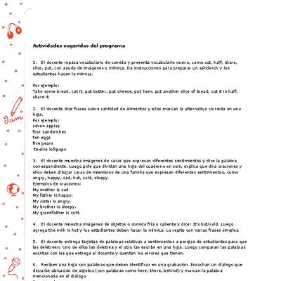 Actividades sugeridas Unidad 4 Actividades sugeridas Unidad 4