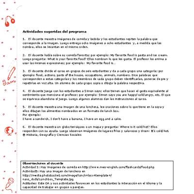 Actividades sugeridas Unidad 4 Actividades sugeridas Unidad 4