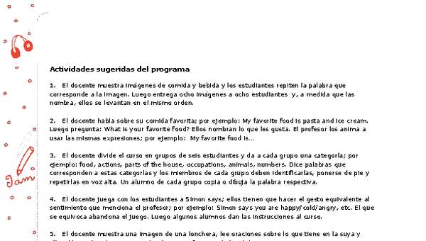 Actividades sugeridas Unidad 4 Actividades sugeridas Unidad 4