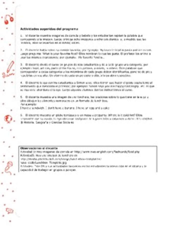 Actividades sugeridas Unidad 4 Actividades sugeridas Unidad 4