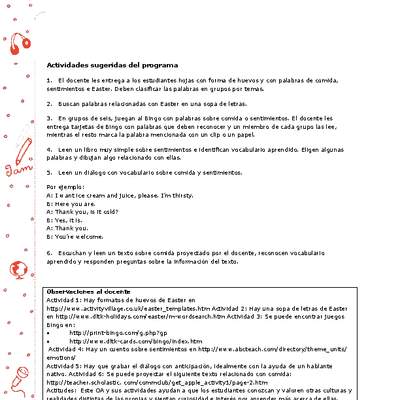 Actividades sugeridas Unidad 4 Actividades sugeridas Unidad 4