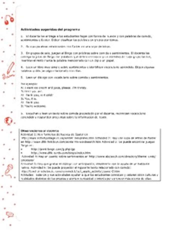 Actividades sugeridas Unidad 4 Actividades sugeridas Unidad 4