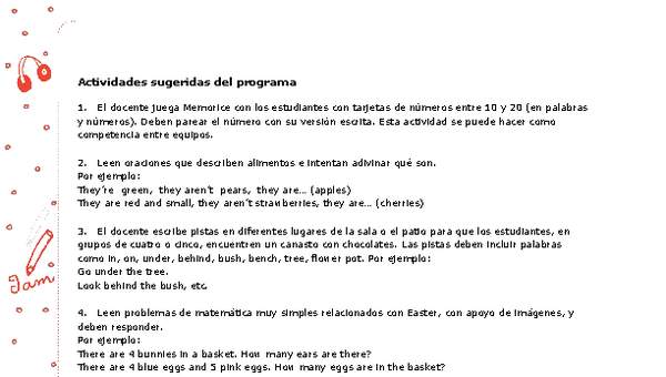 Actividades sugeridas Unidad 4 Actividades sugeridas Unidad 4