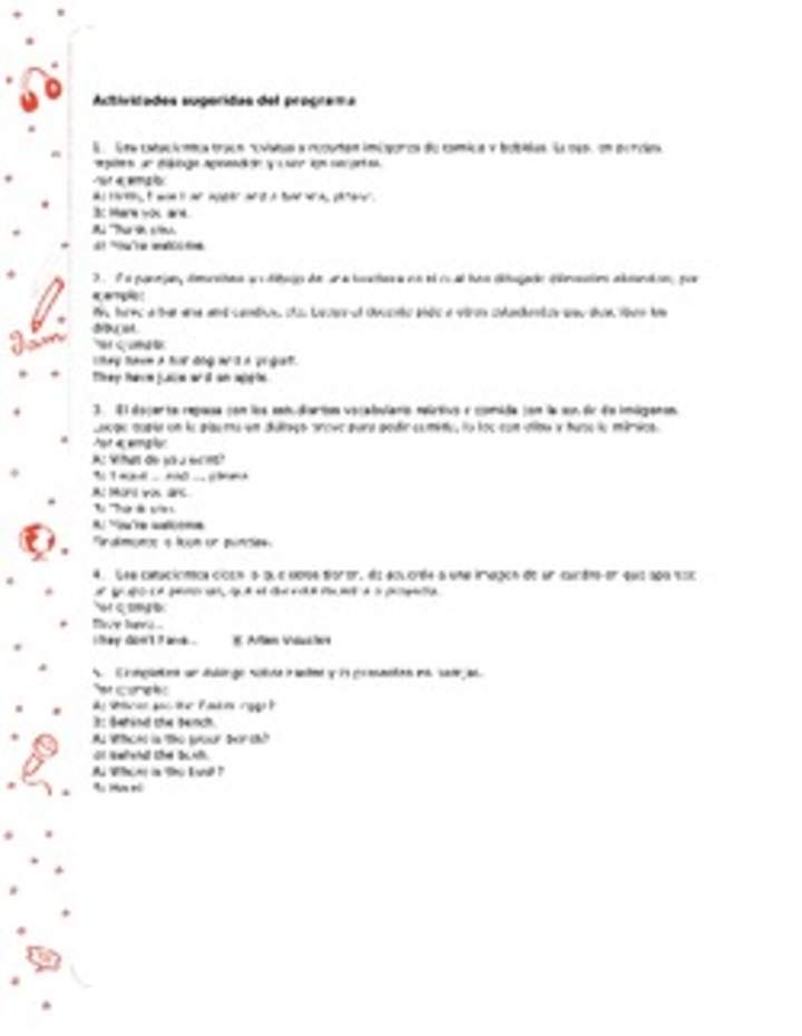 Actividades sugeridas Unidad 4 Actividades sugeridas Unidad 4