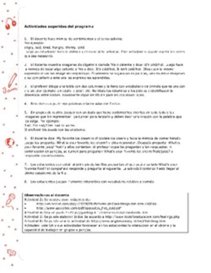 Actividades sugeridas Unidad 4 Actividades sugeridas Unidad 4