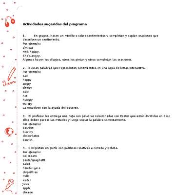 Actividades sugeridas Unidad 4 Actividades sugeridas Unidad 4