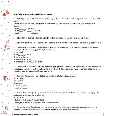 Actividades sugeridas Unidad 4 Actividades sugeridas Unidad 4