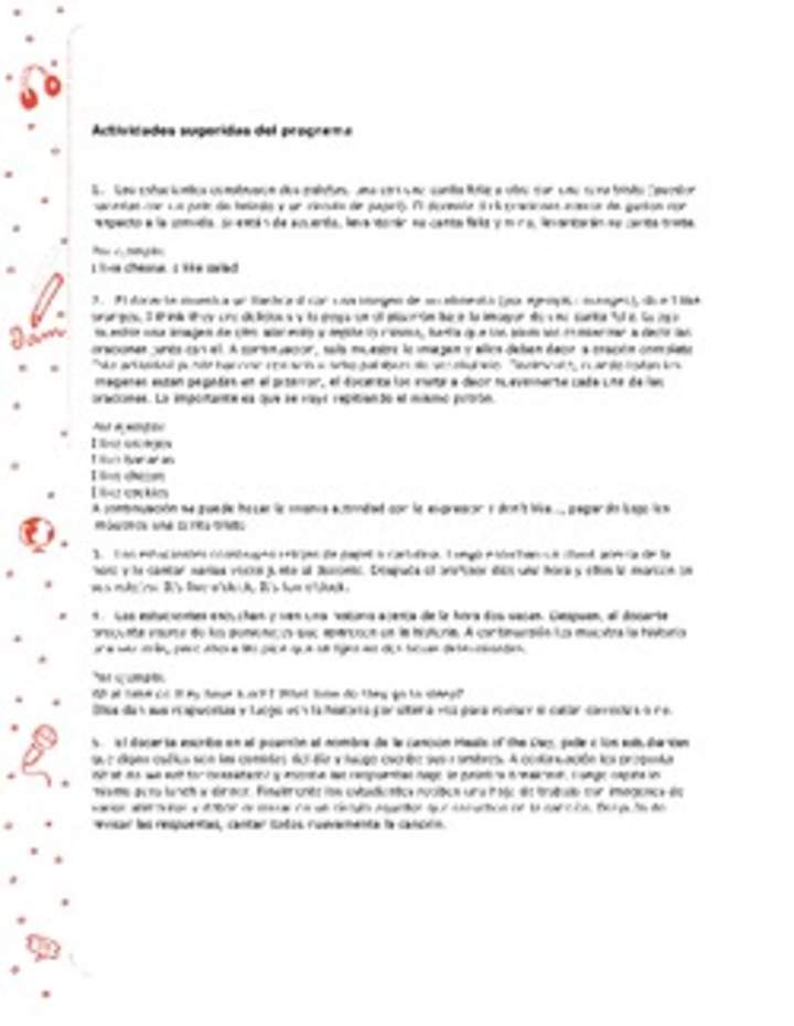 Actividades sugeridas Unidad 4 Actividades sugeridas Unidad 4