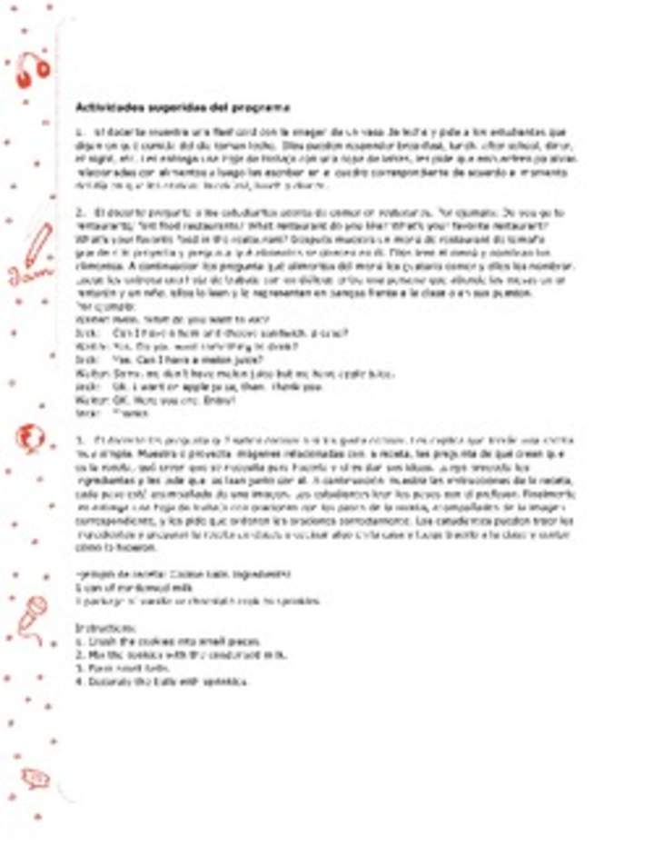 Actividades sugeridas Unidad 4 Actividades sugeridas Unidad 4