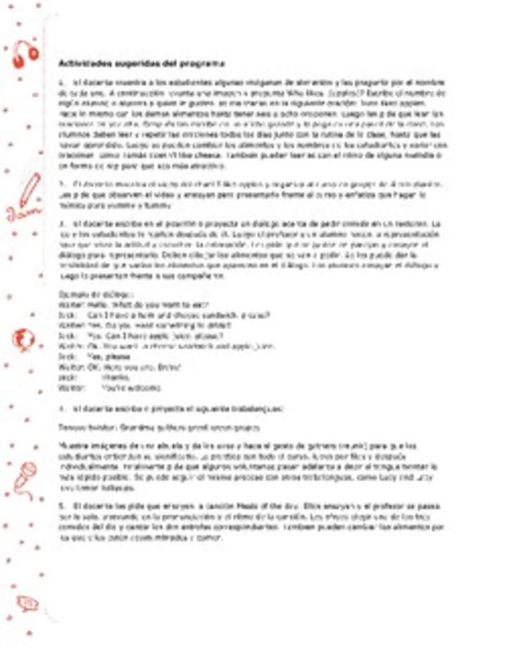 Actividades sugeridas Unidad 4 Actividades sugeridas Unidad 4