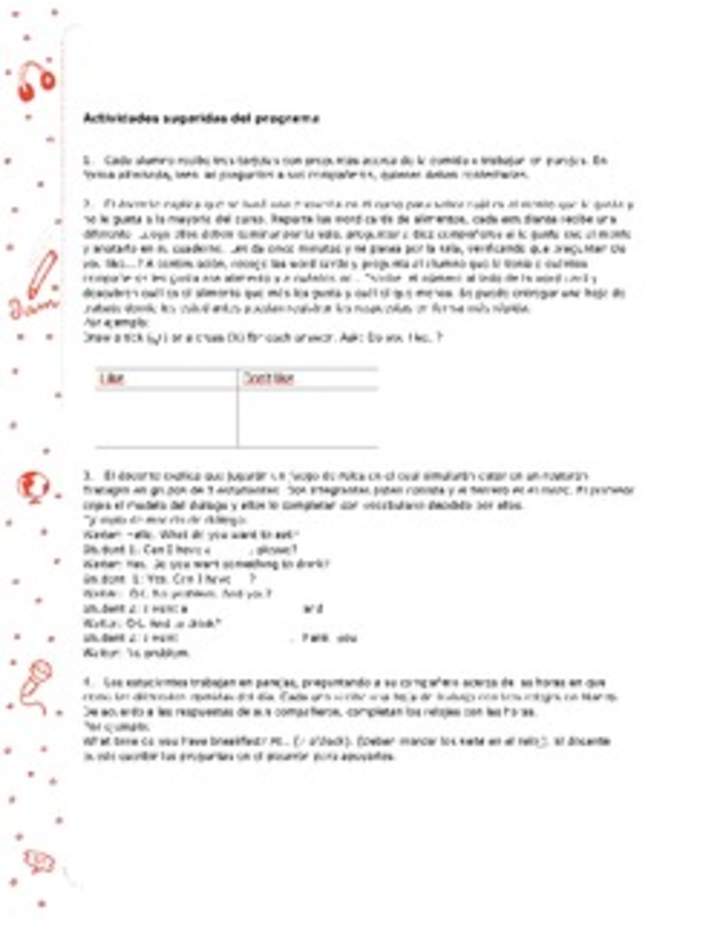 Actividades sugeridas Unidad 4 Actividades sugeridas Unidad 4