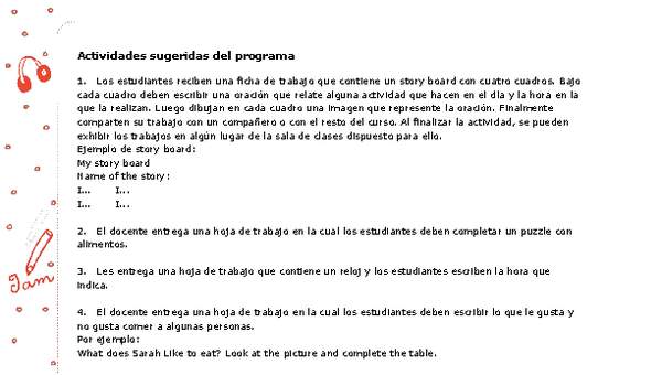 Actividades sugeridas Unidad 4 Actividades sugeridas Unidad 4