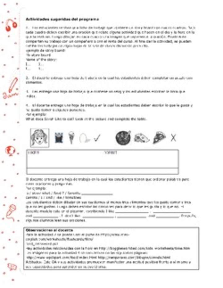 Actividades sugeridas Unidad 4 Actividades sugeridas Unidad 4