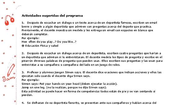 Actividades sugeridas Unidad 3 Actividades sugeridas Unidad 3