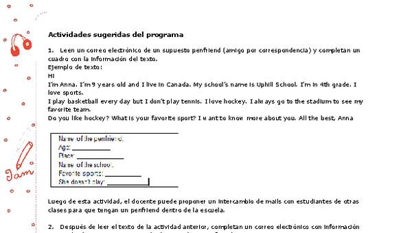 Actividades sugeridas Unidad 3 Actividades sugeridas Unidad 3