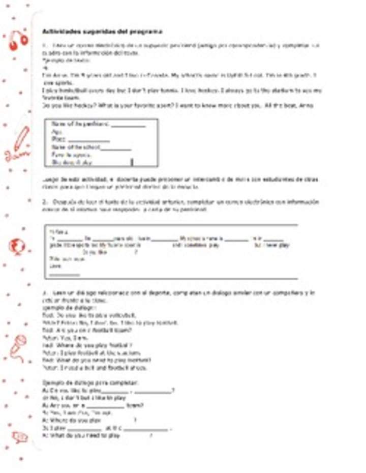 Actividades sugeridas Unidad 3 Actividades sugeridas Unidad 3