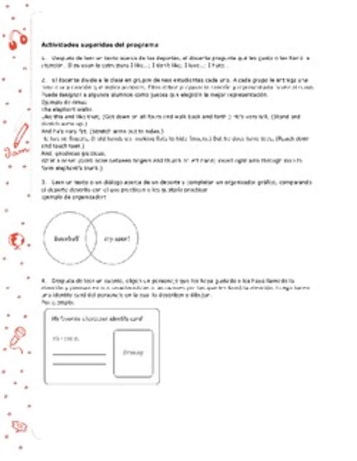 Actividades sugeridas Unidad 3 Actividades sugeridas Unidad 3