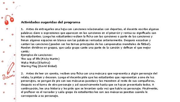 Actividades sugeridas Unidad 3 Actividades sugeridas Unidad 3