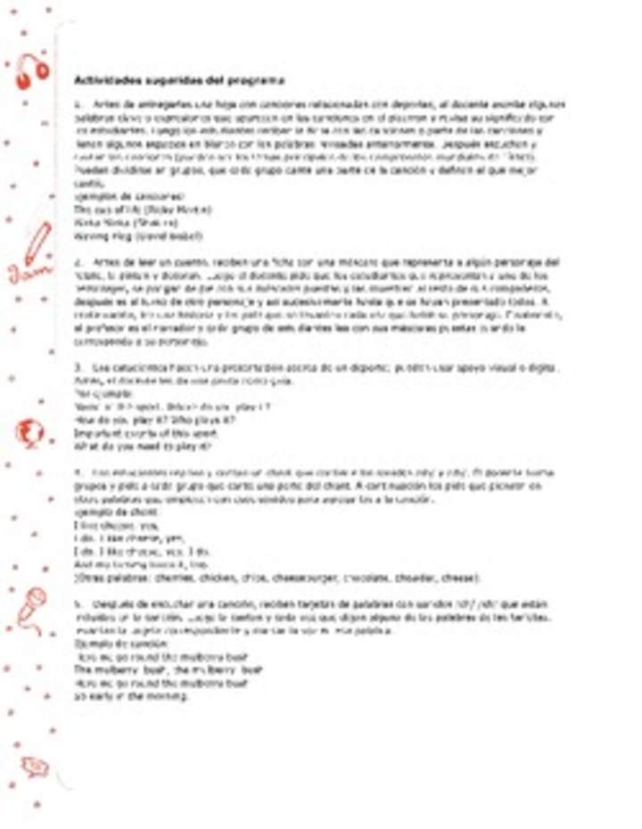 Actividades sugeridas Unidad 3 Actividades sugeridas Unidad 3