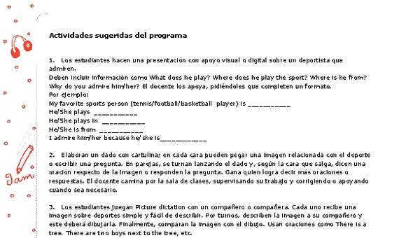 Actividades sugeridas Unidad 3 Actividades sugeridas Unidad 3