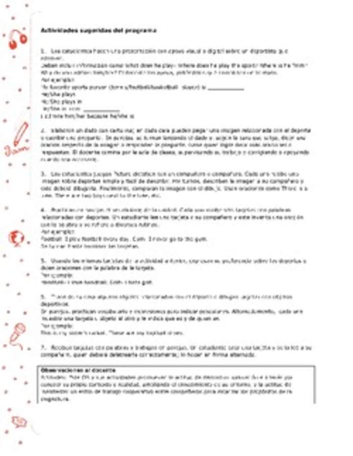 Actividades sugeridas Unidad 3 Actividades sugeridas Unidad 3