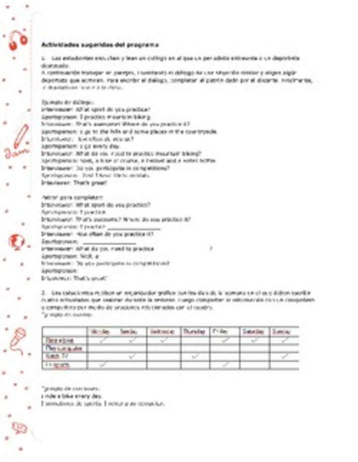 Actividades sugeridas Unidad 3 Actividades sugeridas Unidad 3