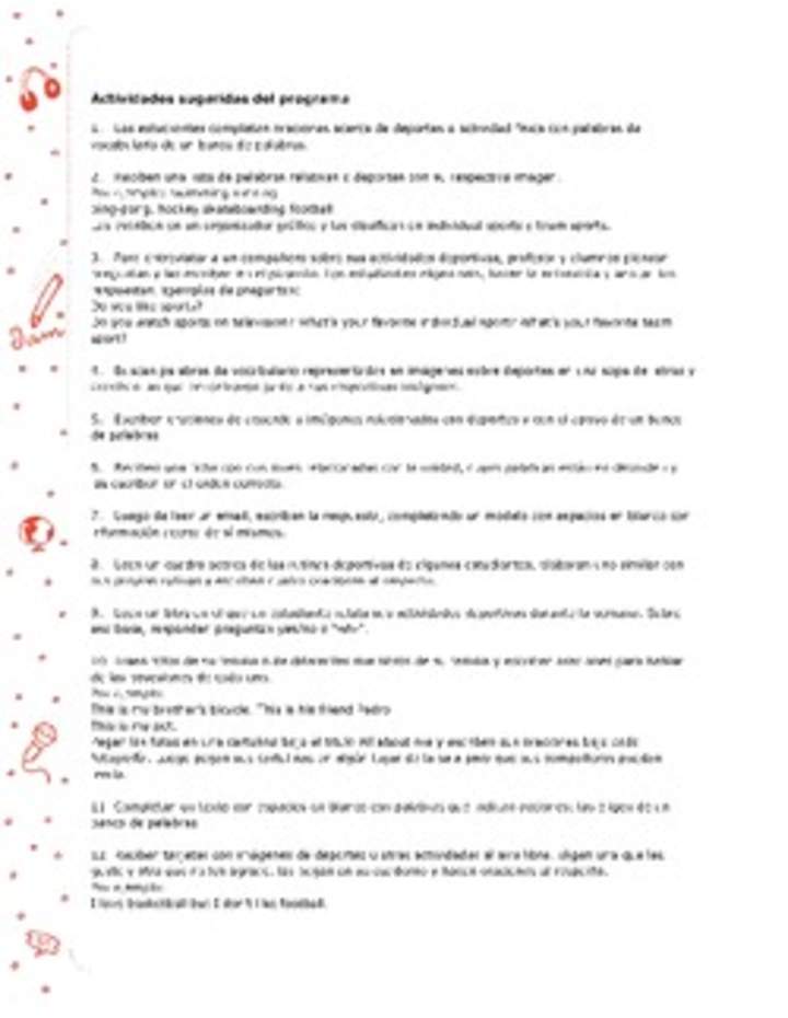 Actividades sugeridas Unidad 3 Actividades sugeridas Unidad 3