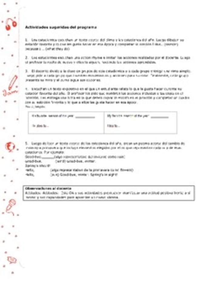 Actividades sugeridas Unidad 4 Actividades sugeridas Unidad 4