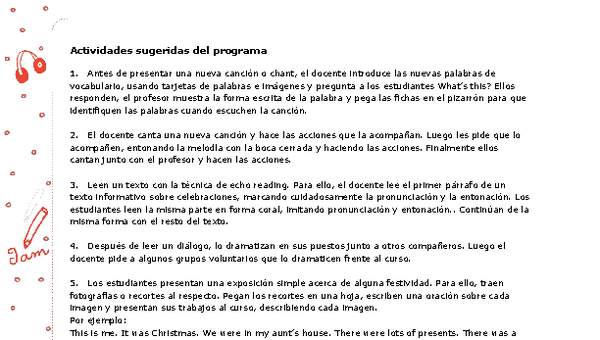 Actividades sugeridas Unidad 4 Actividades sugeridas Unidad 4