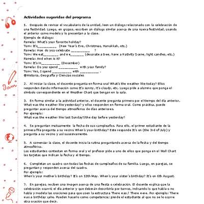 Actividades sugeridas Unidad 4 Actividades sugeridas Unidad 4