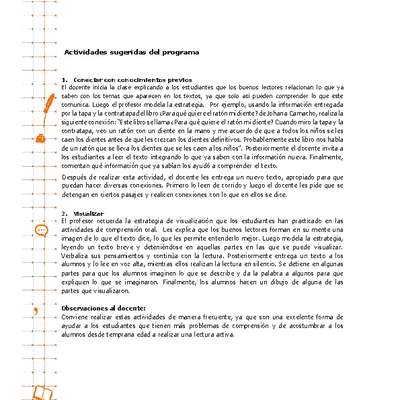 Actividades sugeridas Unidad 3 Actividades sugeridas Unidad 3