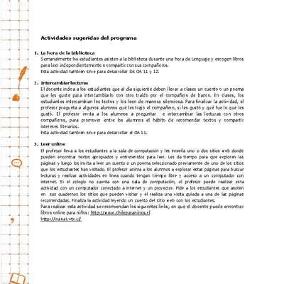 Actividades sugeridas Unidad 4 Actividades sugeridas Unidad 4