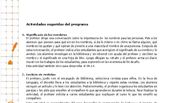 Actividades sugeridas Unidad 4 Actividades sugeridas Unidad 4