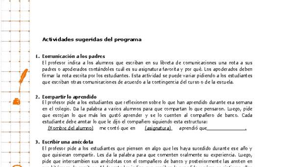 Actividades sugeridas Unidad 4 Actividades sugeridas Unidad 4