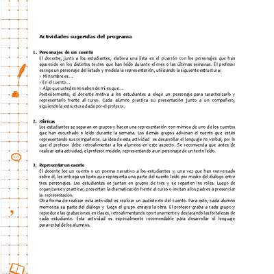 Actividades sugeridas Unidad 4 Actividades sugeridas Unidad 4