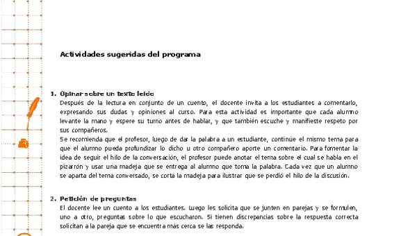 Actividades sugeridas Unidad 3 Actividades sugeridas Unidad 3