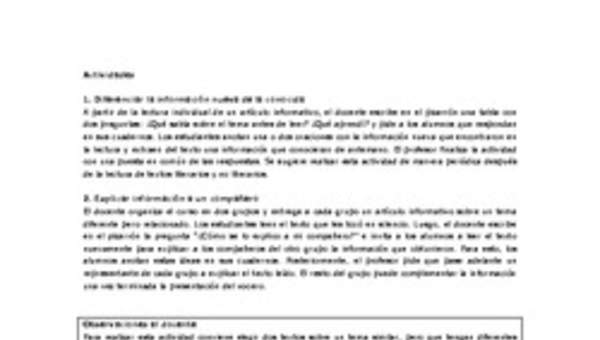 Actividades sugeridas Unidad 4 Actividades sugeridas Unidad 4