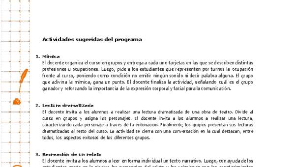 Actividades sugeridas Unidad 4 Actividades sugeridas Unidad 4