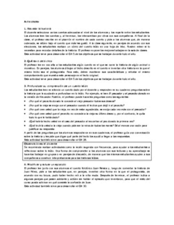 Actividades sugeridas Unidad 3 Actividades sugeridas Unidad 3