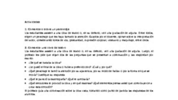 Actividades sugeridas Unidad 4 Actividades sugeridas Unidad 4