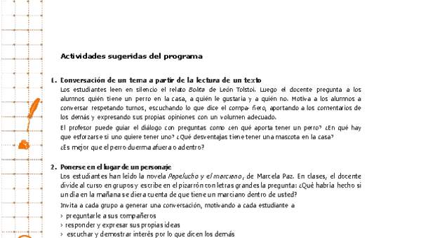 Actividades sugeridas Unidad 4 Actividades sugeridas Unidad 4