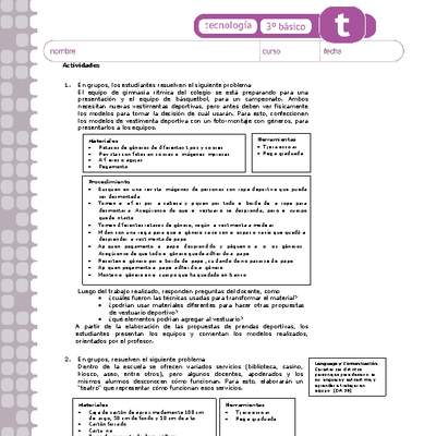 Actividades sugeridas Unidad 3 Actividades sugeridas Unidad 3